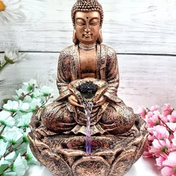 EXPLEASIA Copper Textured Lotus Buddha Water Fountain-picture-11