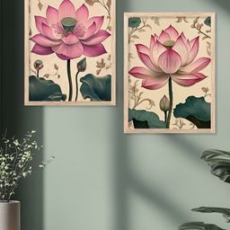 Kotart White & Purple 2 Pieces Floral And Botanical Wooden Wall Arts-picture-26