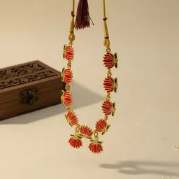 FIMBUL Gold-Plated Lotus Enamelled Jewellery Set image 5