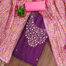 SAINOOR Embroidered Pure Cotton Unstitched Dress Material-picture-40