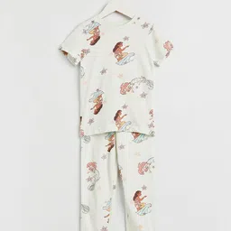 Juniors by Babyshop Girls Printed Short Sleeves Pure Cotton T-shirt With Joggers-image-53