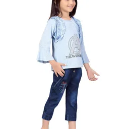BAESD Girls Embellished Round Neck Top With Capris image 4