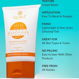 QUREZ Set Of 2 Tinted Mattifying Sunscreen SPF 50 PA++++ 50 g Each image 5