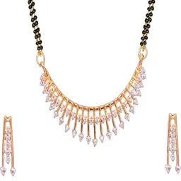 Ms Enterprises Silver-Plated Artificial Stones Studded & Beaded Mangalsutra-picture-21