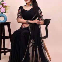 K 5 Fashion Embroidered Saree image 3