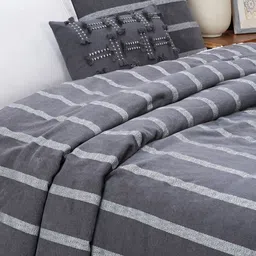 MASPAR Grey 9 Pieces Cotton Double Queen Superfine Bedding Set image 2