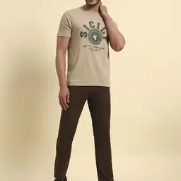 Cantabil Men Comfort Textured Regular Fit Mid-Rise Cotton Trouser image 4