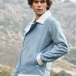 Campus Sutra Men Colourblocked Lightweight Biker Jacket image 3