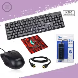zebion 5 IN 1 COMBO PACK WITH KEYBOARD ,MOUSE,MOUSEPAD,USB HUB & HDMI CABLE Combo Set-picture-14