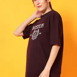 Mast & Harbour Women Printed Drop-Shoulder Sleeves Abzorb T-shirt image 4