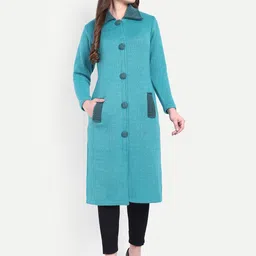 HAUTEMODA Shirt Collar Woollen Straight Kurta-picture-23