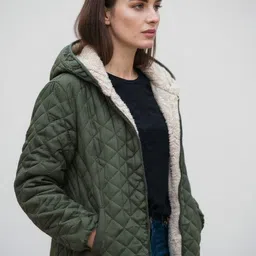 Mast & Harbour Women Quilted Jacket with Patchwork image 4
