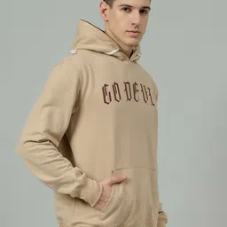 GO DEVIL Men Printed Hooded Sweatshirt image 4