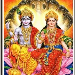 PixelAura Red & Yellow Printed Self-Adhesive God Vishnu Laxmi & Sheshnag Wall Sticker image 4