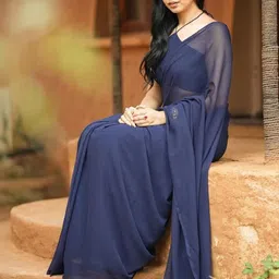 KALINI Poly Georgette Ready to Wear Saree image 4