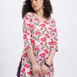 Anouk Rustic Floral Printed V-Neck Kurti image 2