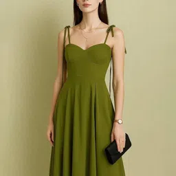 Mast & Harbour Women Shoulder Straps Crepe A-Line Maxi Dress image 3