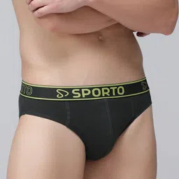 Sporto by Macho Men Pack Of 4 Cotton Low-Rise Basic Briefs image 4