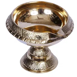 Exotic India Gold-Toned Brass Kubera Pooja Diya-image-52