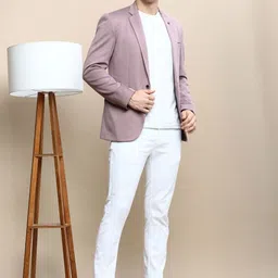 SHOWOFFFF Slim-Fit Notched Lapel Long Sleeves Single-Breasted Blazers image 5
