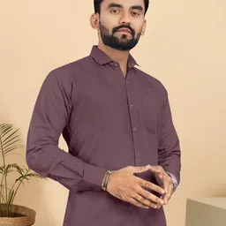 Metronaut Men Classic Fit Solid Spread Collar Cotton Casual Shirt-image-55