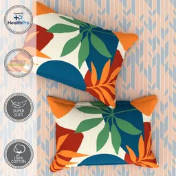 Portico Fusion 144 TC Cotton Orange King Size Fitted Sheet 2 Pillow Covers image 5