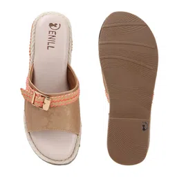 Denill Women Solid Open Toe Leather Mules image 4