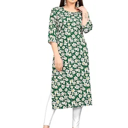 MANTRA DESIGNER Women Green Crepe Kurtas-picture-31