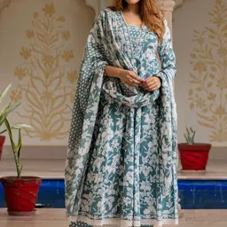 KALINI Printed Pure Cotton Kurta Set-picture-20