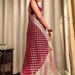 FINFOL Woven Design Zari Art Silk Handloom Banarasi Saree image 3