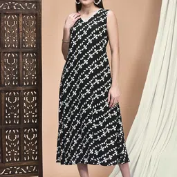 Shree Floral Printed A-Line Midi Dress-image-26