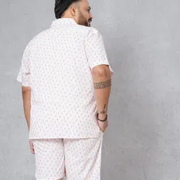 hardsoda Men Night Suit Set White Printed image 2