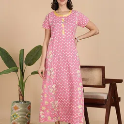 9shines Label Women Printed Maxi Nightdress-image-31