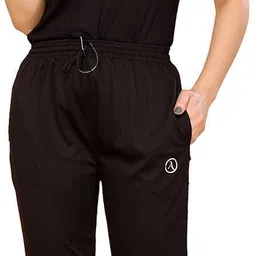 moda rapido Women Self Design Black Track Pants image 4