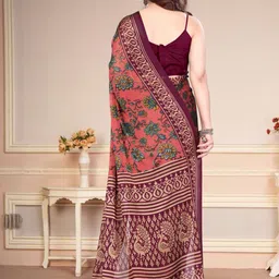 SUPERLAXMI Floral Printed Pure Chiffon Saree image 5