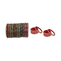 SOMIL Set Of 20 Stone-Studded Bangles-picture-19
