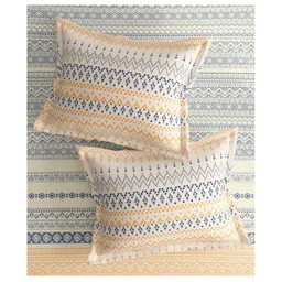 Portico Nubian Essence Blue Abstract Cotton 164 TC Super King Bedsheet Set-2.74 m X 2.74 m image 2