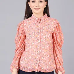 CORSICA Floral Print Puff Sleeve Georgette Top-picture-13