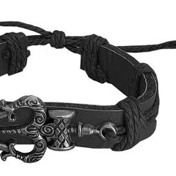 M Men Style Men Lord Shiv Mahadev Leather Wraparound Bracelet image 3