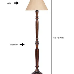 Devansh Brown & Beige Wooden Floor Lamp image 2
