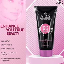 A.D.S Natural Beauty Glow CC Cream & Sponge Beauty Blender Puff, 60gm Shade-01 image 4