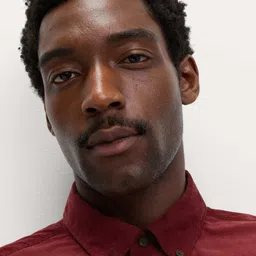 Marks & Spencer Men Solid Button-Down Collar Pure Cotton Casual Shirt image 5