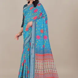 PAYAL CREATION Floral ArtSilk Handloom Bandhani Saree image 1