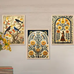 walllane Floral Wall Art With Frame Home Decor Wall Painting For Living Room Office Bedroom-picture-23