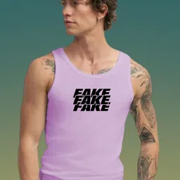 Uniplanet store Printed Scoop Neck Gym Vest UVM-3FAKE-PRPL-S image 5