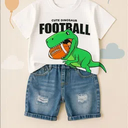 Bold N Elegant Unisex Kids Printed T-shirt With Shorts image 2