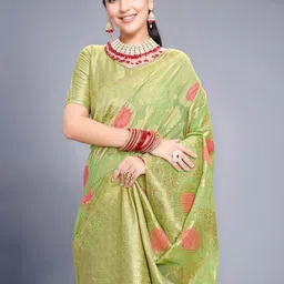 Mitera Woven Design Zari Chanderi Saree image 5