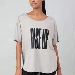 MKH Women Typography Printed Drop-Shoulder Sleeves Dri-FIT T-shirt-picture-12