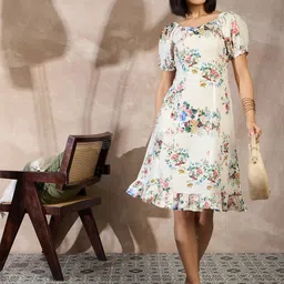 ANJIR Floral Printed A-Line Dress-picture-38
