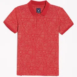 Allen Solly Junior Boys Abstract Printed Polo Collar Cotton T-shirt-image-89